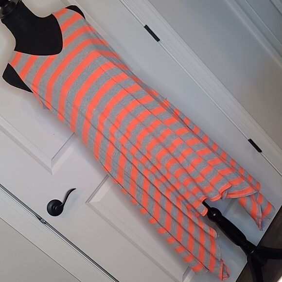 Tiana B. Gray and Neon Striped Dress - Picture 1 of 11